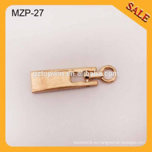 MZP27 Extractores de cremallera baratos hechos a medida de metal dorado para bolsas